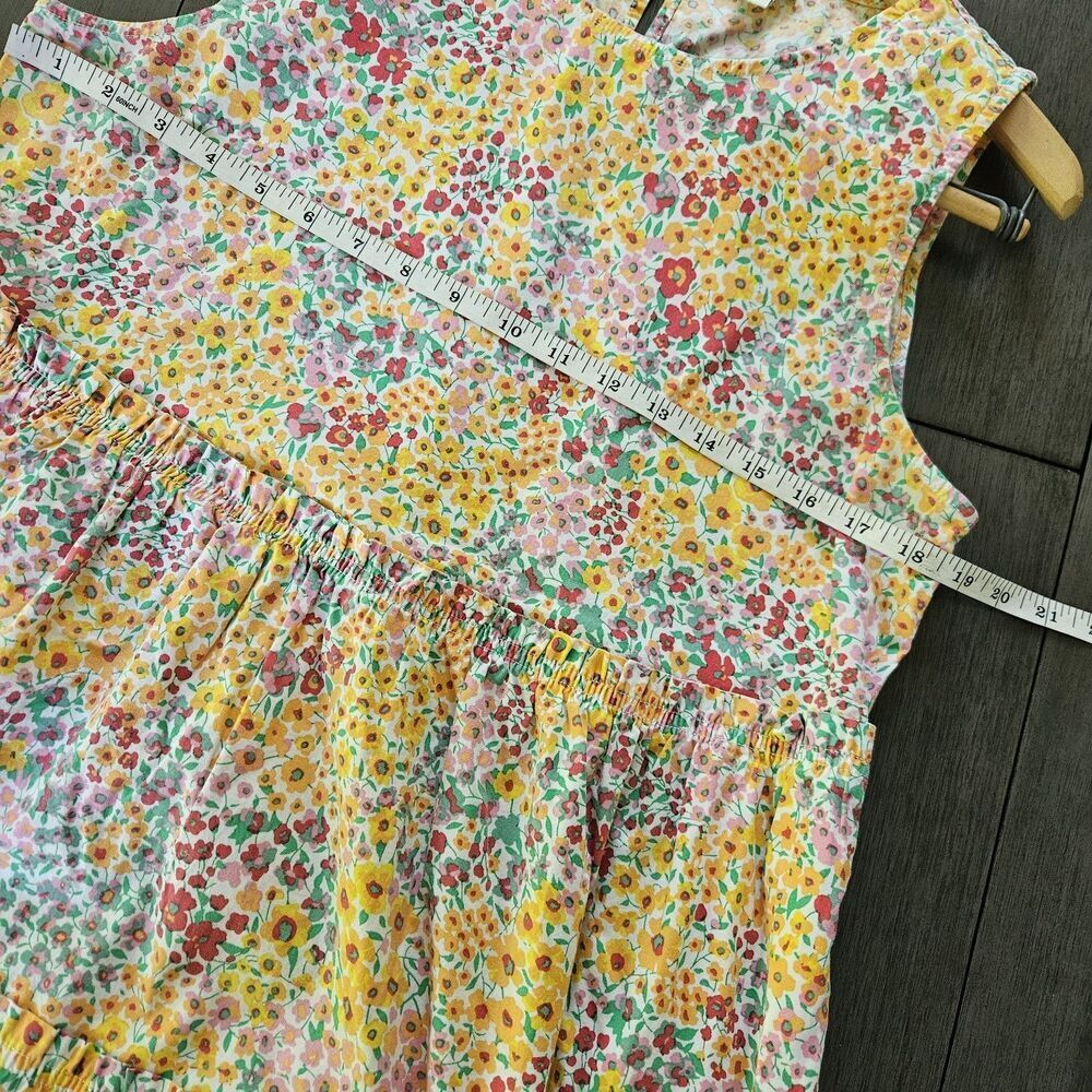 J Crew Women Size 8 Tiered Ditsy Floral Maxi Dress Sleeveless Pockets Pullover - Picture 6 of 8